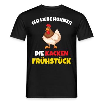 Ich liebe Hühner Huhn Hühnerhaltung - Männer T-Shirt - Schwarz - Vorne - AI Model Male 178 light (178cm)