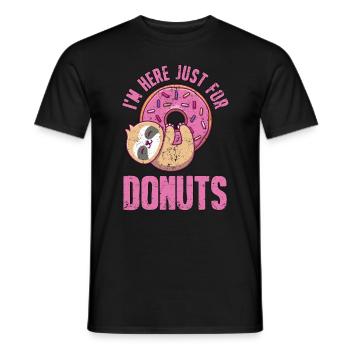 Je suis ici pour le cadeau de Donuts - T-shirt homme - noir - Devant - AI Model Male 178 light (178cm)