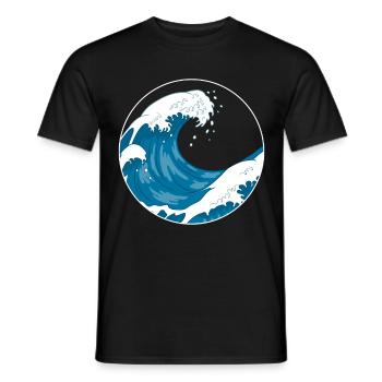 The Great Wave Before Kanagawa Hokusai Gift - Men's T-Shirt - black - Front - AI Model Male 178 light (178cm)