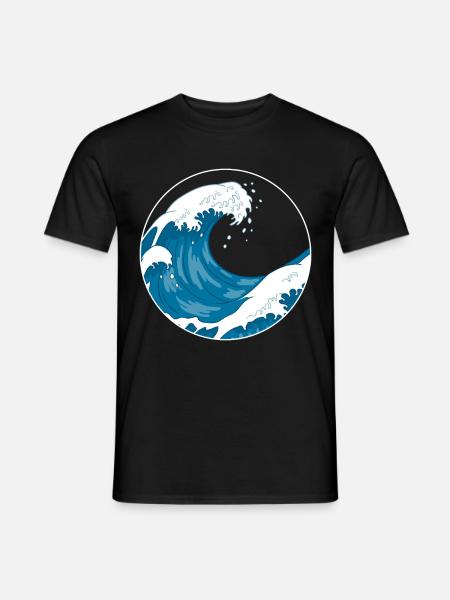 The Great Wave Before Kanagawa Hokusai Gift - Men's T-Shirt - black