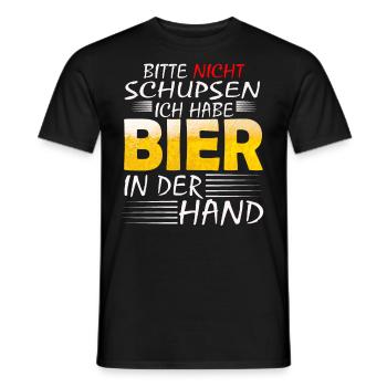BITTE NICHT SCHUPSEN ICH HABE BIER Biere - Männer T-Shirt - Schwarz - Vorne - AI Model Male 178 light (178cm)