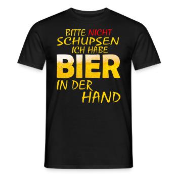 BITTE NICHT SCHUPSEN ICH HABE BIER Biere - Männer T-Shirt - Schwarz - Vorne - AI Model Male 178 light (178cm)