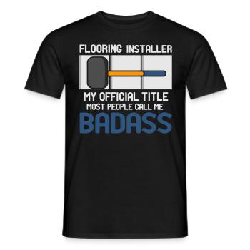 Floor publisher Construction workers - Men's T-Shirt - black - Front - AI Model Male 178 light (178cm)