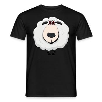 Sheep farmer shepherd sleeping sheep lamb pasture - Men's T-Shirt - black - Front - AI Model Male 178 light (178cm)
