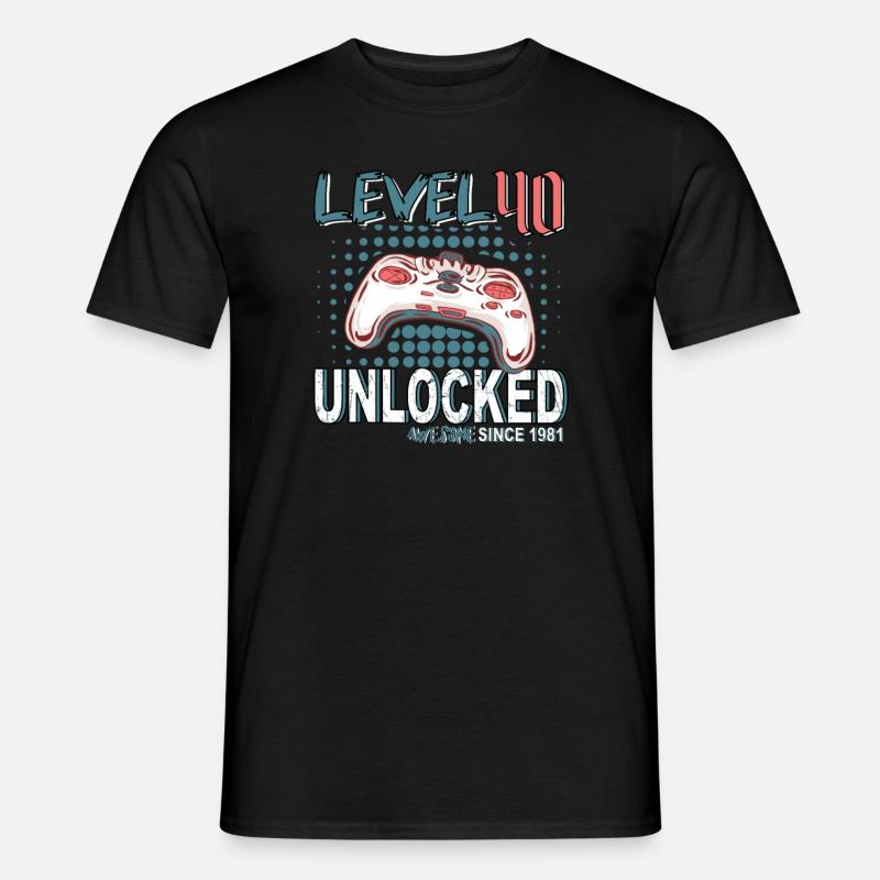 Gamer Controller Level 40 Unlocked - Männer T-Shirt - Schwarz
