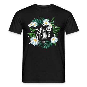 Christlicher Bibelvers Religion Blume - Männer T-Shirt - Schwarz - Vorne - AI Model Male 178 light (178cm)