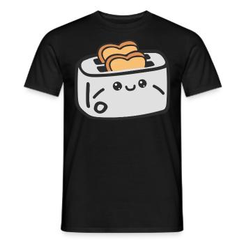 Grille-pain et pain - T-shirt homme - noir - Devant - AI Model Male 178 light (178cm)