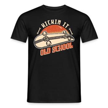 Skateboarding Kickin It Old School Vintage - Men's T-Shirt - black - Front - AI Model Male 178 light (178cm)