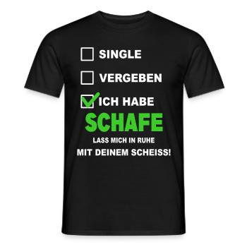 Schaf Schafe Lamm Wolle Tier Schäfer Schäfchen - Männer T-Shirt - Schwarz - Vorne - AI Model Male 178 light (178cm)