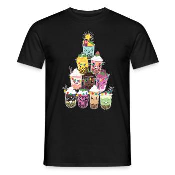 Bubble Tea Christmas Tree - Men's T-Shirt - black - Front - AI Model Male 178 light (178cm)