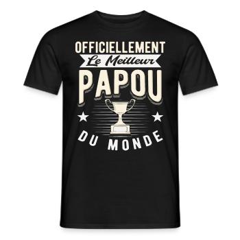 Meilleur Papour Du Monde Cadeaux - T-shirt homme - noir - Devant - AI Model Male 178 light (178cm)