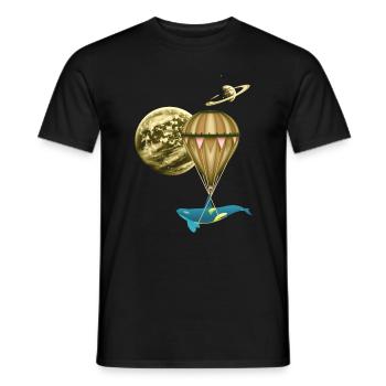 Hot Air Balloon, Ballooning, Airship - Men's T-Shirt - black - Front - AI Model Male 178 light (178cm)