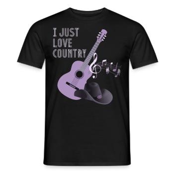 Country Music Rengaine, Country Guitare - T-shirt homme - noir - Devant - AI Model Male 178 light (178cm)
