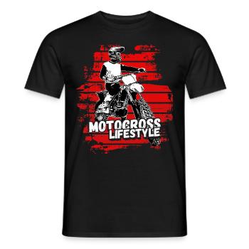Motocross Design Enduro / Gift Idea / MX Retro - Men's T-Shirt - black - Front - AI Model Male 178 light (178cm)