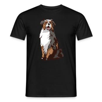 Amoureux des chiens de Bernhard Australian Shepherd - T-shirt homme - noir - Devant - AI Model Male 178 light (178cm)