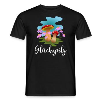 Glückspilz Design - Männer T-Shirt - Schwarz - Vorne - AI Model Male 178 light (178cm)