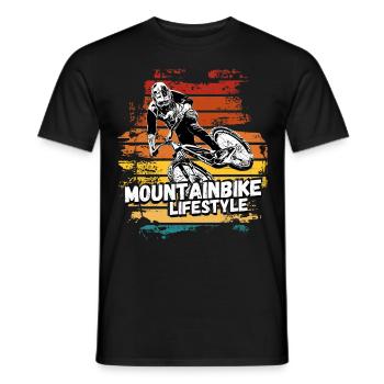 Mountain Biker / VTT Downhill Vélo cadeau - T-shirt homme - noir - Devant - AI Model Male 178 light (178cm)