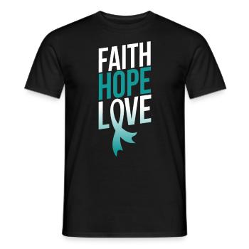 Faith Hope Love | Cervical Cancer Awareness - Men's T-Shirt - black - Front - AI Model Male 178 light (178cm)