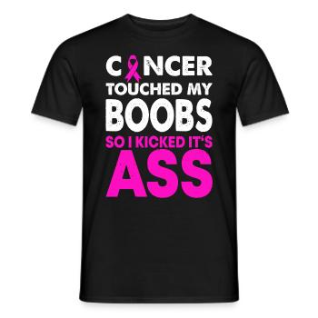 Krebs berührt meine Titten So habe ich getreten es Arsch - Männer T-Shirt - Schwarz - Vorne - AI Model Male 178 light (178cm)