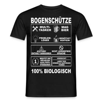 Bogenschiessen Bogenschütze Bogen Pfeil Langbogen - Männer T-Shirt - Schwarz - Vorne - AI Model Male 178 light (178cm)