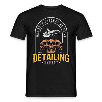 Car Detailing Expert Wax Runs Through my Veins - Männer T-Shirt - Schwarz - Vorne - AI Model Male 178 light (178cm)