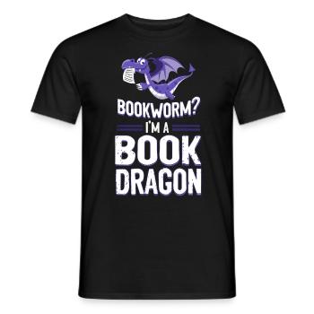 Buch Lesen Literatur Bookworm? I'm A Book Dragon - Männer T-Shirt - Schwarz - Vorne - AI Model Male 178 light (178cm)