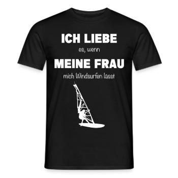 Windsurfen Windsurfer Surfen Wassersport Sommer - Männer T-Shirt - Schwarz - Vorne - AI Model Male 178 light (178cm)