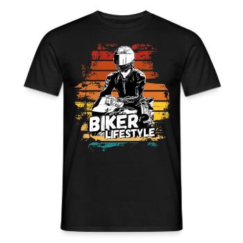 Motorcycle Lifestyle / Moto / moto biker - T-shirt homme - noir - Devant - AI Model Male 178 light (178cm)