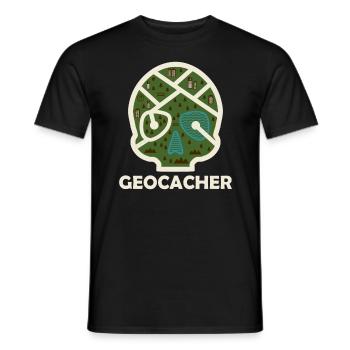 Geocacher Geocaching - Men's T-Shirt - black - Front - AI Model Male 178 light (178cm)