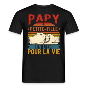 Papy et Petite-Fille Un Lien Pour La Vie - T-shirt homme - noir - Devant - AI Model Male 178 light (178cm)