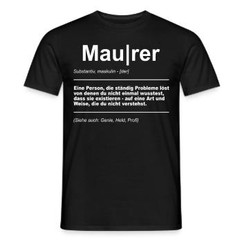 Maurer Handwerker Baustelle Handwerk Bauarbeiter - Männer T-Shirt - Schwarz - Vorne - AI Model Male 178 light (178cm)