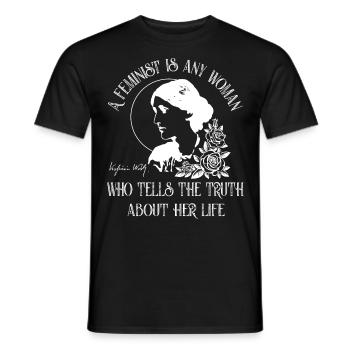 Une féministe | Virginia Woolf - T-shirt homme - noir - Devant - AI Model Male 178 light (178cm)