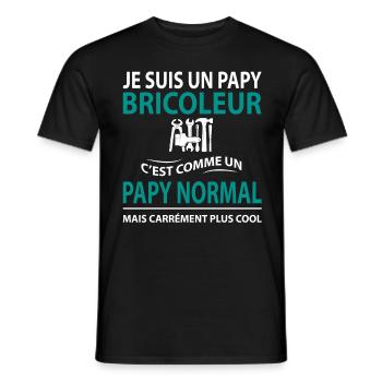 papy bricoleur humour - T-shirt homme - noir - Devant - AI Model Male 178 light (178cm)