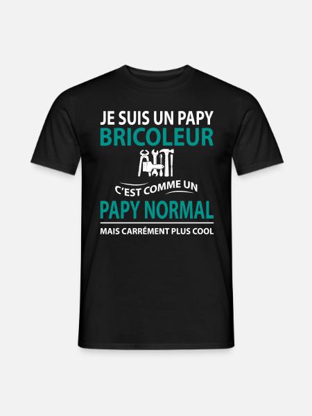 papy bricoleur humour - T-shirt homme - noir