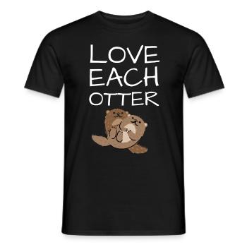 Love each Otter Wiesel Frettchen Marder Waldtier - Männer T-Shirt - Schwarz - Vorne - AI Model Male 178 light (178cm)