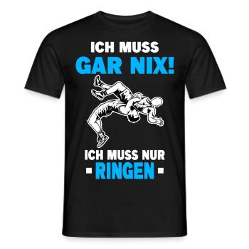Ringen Ringer Kampfsport Sport Ringkampf Freistil - Männer T-Shirt - Schwarz - Vorne - AI Model Male 178 light (178cm)