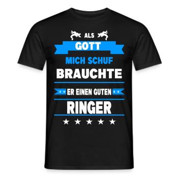 Ringen Ringer Kampfsport Sport Ringkampf Freistil - Männer T-Shirt - Schwarz - Vorne - AI Model Male 178 light (178cm)