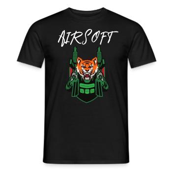 Airsoft /Softair / Softgun / AEG Airsoft Milsim - Männer T-Shirt - Schwarz - Vorne - AI Model Male 178 light (178cm)