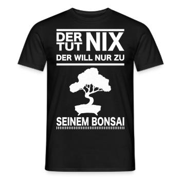Bonsai Baum Japan Natur Bonsaibaum Pflanze Garten - Männer T-Shirt - Schwarz - Vorne - AI Model Male 178 light (178cm)