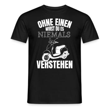 Motorroller Spruch Moped Mofa Roller fahren Bike - Männer T-Shirt - Schwarz - Vorne - AI Model Male 178 light (178cm)