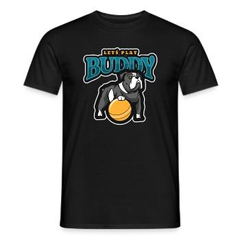 Mignon chien de baseball cadeau chiens et baseball - T-shirt homme - noir - Devant - AI Model Male 178 light (178cm)