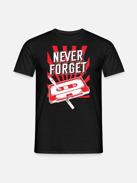 Never Forget Audio Cassette 70s 80s 90s poison - Männer T-Shirt - Schwarz
