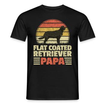 Flat Coated Retriever Papa Retriever Geschenk - Männer T-Shirt - Schwarz - Vorne - AI Model Male 178 light (178cm)