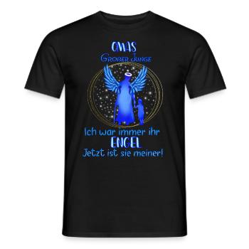Omas Junge, Gedenken Engel Erinnerung Geschenk - Männer T-Shirt - Schwarz - Vorne - AI Model Male 178 light (178cm)