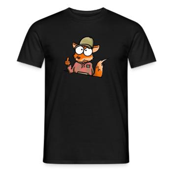 Fox with Cap Middle Finger - Men's T-Shirt - black - Front - AI Model Male 178 light (178cm)
