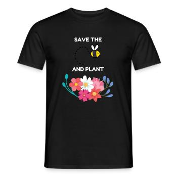 Save the bees and plants flowers Apker Abeille Fleurs - T-shirt homme - noir - Devant - AI Model Male 178 light (178cm)