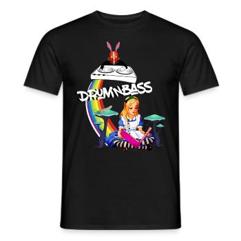 Drum'n'bass Girl D'n'B DNB Hard Weed Jungle Music - Men's T-Shirt - black - Front - AI Model Male 178 light (178cm)