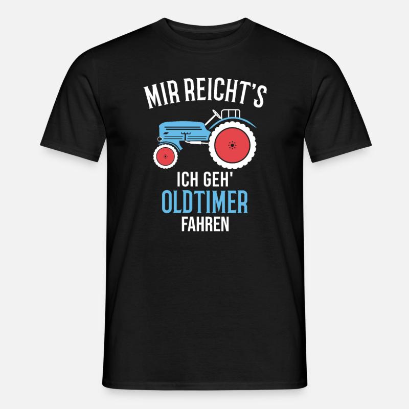 Trecker Oldtimer Landwirt Geschenkidee - Männer T-Shirt - Schwarz
