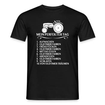 Traktor Oldtimer Landwirt Geschenk - Perfekter Tag - Männer T-Shirt - Schwarz - Vorne - AI Model Male 178 light (178cm)