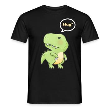 Süße T-Rex Umarmung - Männer T-Shirt - Schwarz - Vorne - AI Model Male 178 light (178cm)